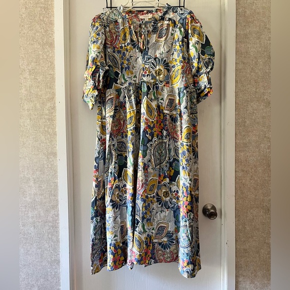 Umgee Colorful Abstract Patterned Maxi-Dress - Picture 3 of 8